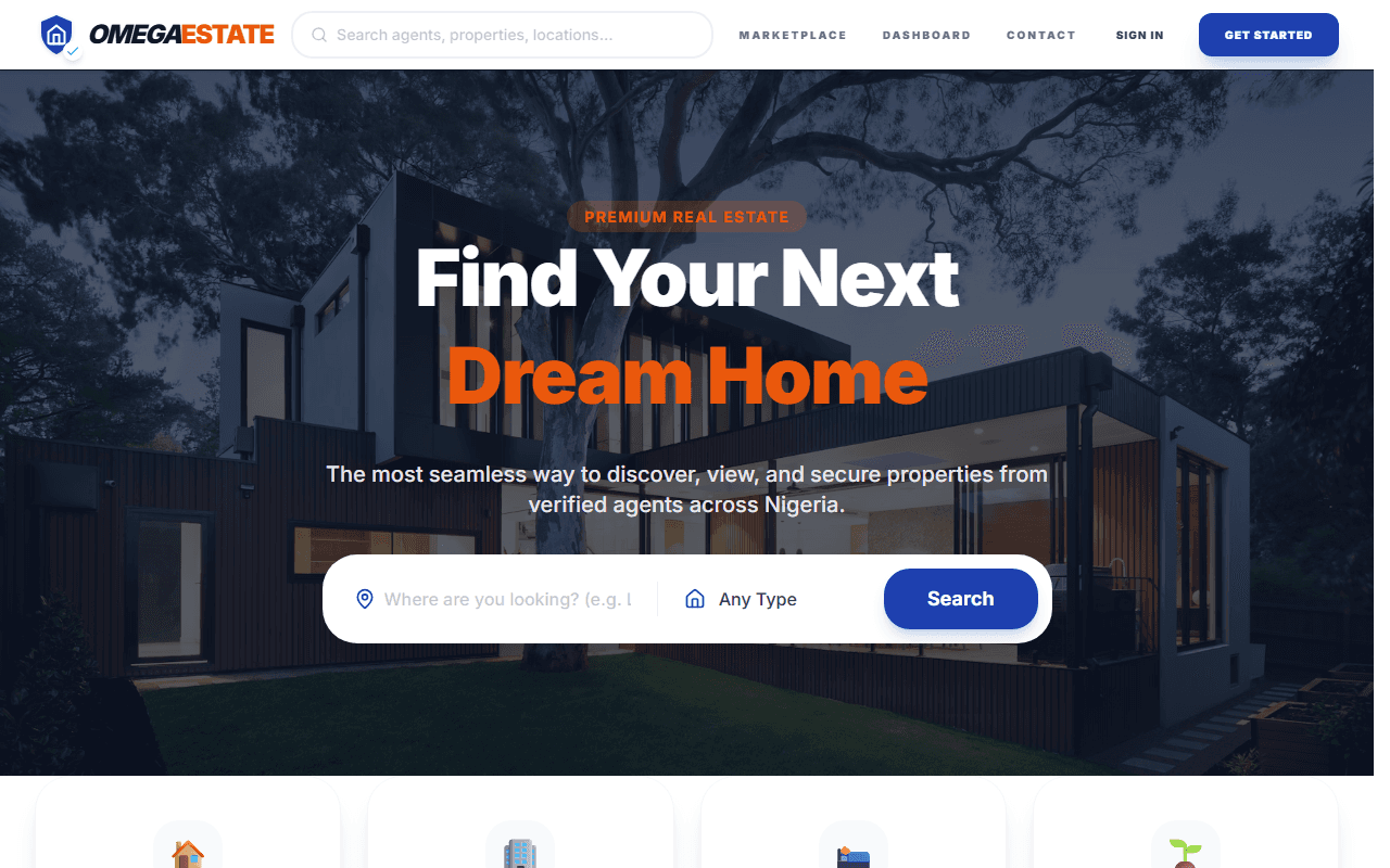 OmegaEstate desktop preview