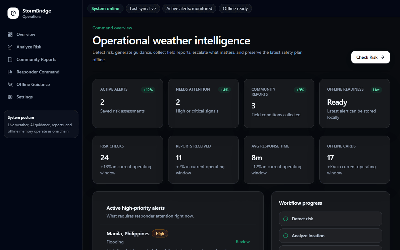StormBridge AI desktop preview